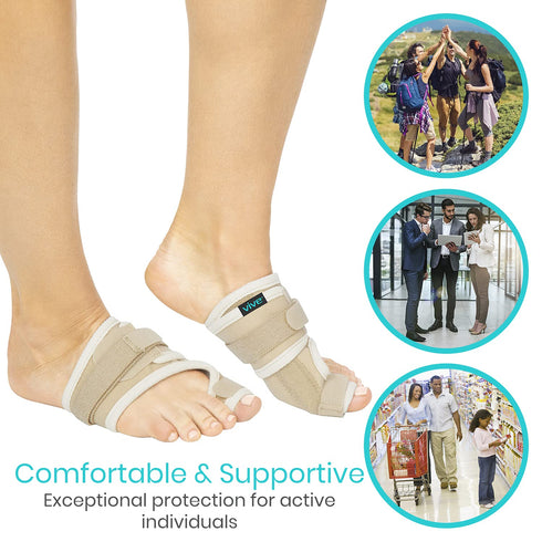 Vive Bunion Brace (Pair) - Big Toe Corrector Straightener with Splint - Hallux Valgus Pad, Joint Pain Relief, Alignment Treatment - Orthopedic Sle...