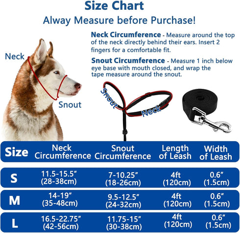BARKLESS Dog Head Collar, Adjustable and Padded, No-Pull Training Tool for Dogs on Walks, includes 1 Dog Leash and A Training Guide...