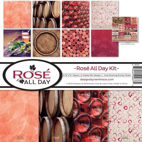 Reminisce Rosé All Day Scrapbook Collection Kit, Multi Color Palette, 12-x-12-Inch...