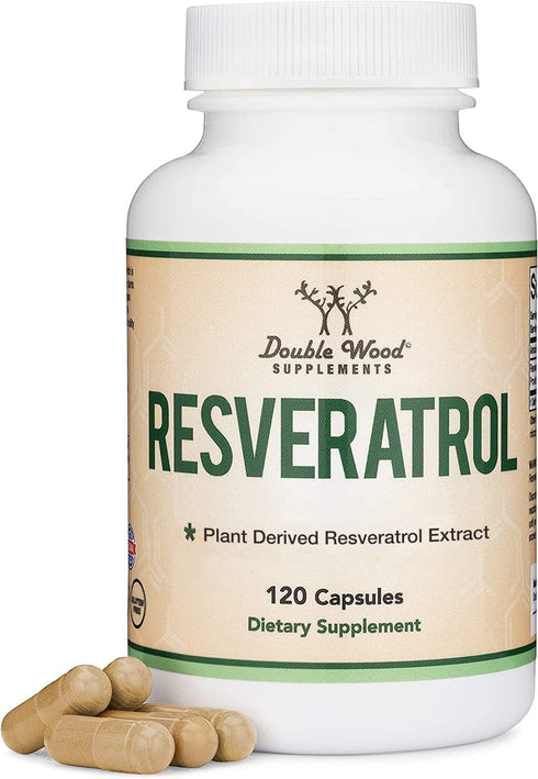 Resveratrol Supplement 500mg Per Serving, 120 Capsules (Resveratrol Polygonum Root Extract Providing 50% Trans Resveratrol) Healthy Aging Support ...