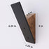 Walnut Wood Wall Coat Hook Rack - Set of 2 - Black Metal Hooks for Hanging Coats & Hats...