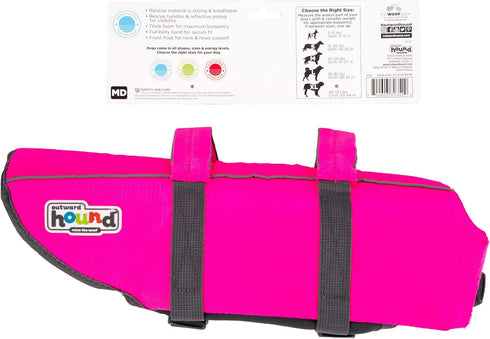 Outward Hound Granby Splash Pink Dog Life Jacket, Medium...