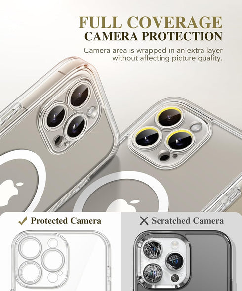 BERFY Magnetic for iPhone 15 Pro Max Case, Compatible with Magsafe, Built-in 9H Tempered Glass Screen Protector & Full Camera Protection, Full Bod...