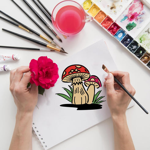 20 Pieces Mushrooms Stencils Template, Reusable Boho Mushroom Moon Flowers Stencils for Painting on Wood, Canvas, Tile, Scrapbook, Fabric, Pillows...