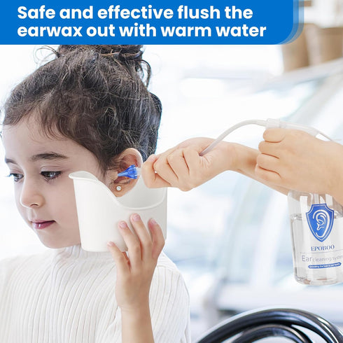 Ear Wax Removal Kit- Safe & Effective Ear Wash Kit w/ 500ml Ear Bottle, Comfortable 20 Reusable Tips, Big Basin & Drying Bulb - Easy to Use Ear Cl...