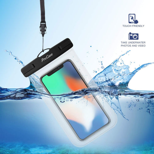 ProCase Clear Waterproof Phone Pouch for iPhone 16 15 14 13 12 11 Pro Plus Max Mini Xs XR X 8 7 Galaxy S23 S22 S21 Ultra Note | 4 Pack, Dry Bag, U...