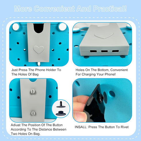 Phone Holder Compatible with Bogg Bag, Soft Silicone 3Pcs Charm Insert Accessories for Bogg Bag Phone Holder Fits All Cellphones Attachment for Be...