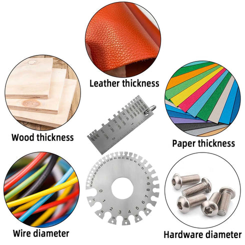 2 Pack Wire Metal Sheet Thickness Gauge Stainless Steel Welding Thickness Gauge Plated Size Inspection Tool Standard Wire Welding Gage Dual-Sided ...