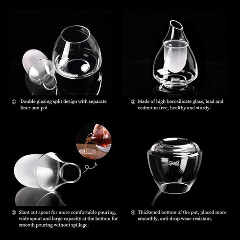 Bincoo Cold Brew Coffee Maker, 180ml/6 oz Iced Coffee Maker Double Borosilicate Glass, separate inner chamber and jug Iced Tea Maker Cold Brew Cof...