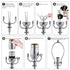 Lamp Making Kit,Make a Lamp or Repair Kit,3-Way Lamp Socket with Matching Cord Lamp Harp Set,Lamp Wiring Kit for Table Floor Lamp,Essential Hardwa...
