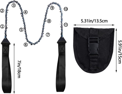 Pocket Chainsaw with Paracord Handle, Folding Chain Hand Saw, Emergency Outdoor Survival Gear for Camping, Hunting, Hiking, Cutting Wood & Tree (B...