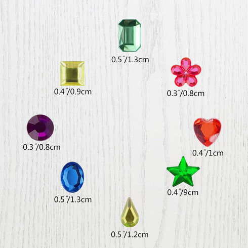 1246PCS Self Adhesive Gem Stickers, Rhinestone Jewel Stickers for Crafts, Acrylic Bling Heart Stickers, Stick-on Gems for DIY Projects, Craft Supp...