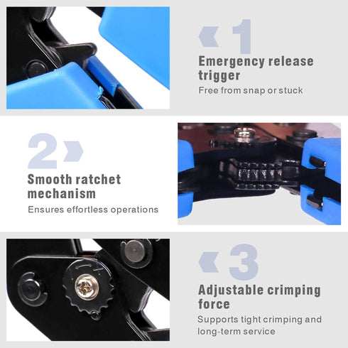 SN-2549 Ratcheting Crimping Tool 0.08-1.0 mm ² 18-28AWG for PH2.0/XH2.54/2.54/2.8/3.0/3.96/4.8/KF2510/JST Dupont style Terminal...