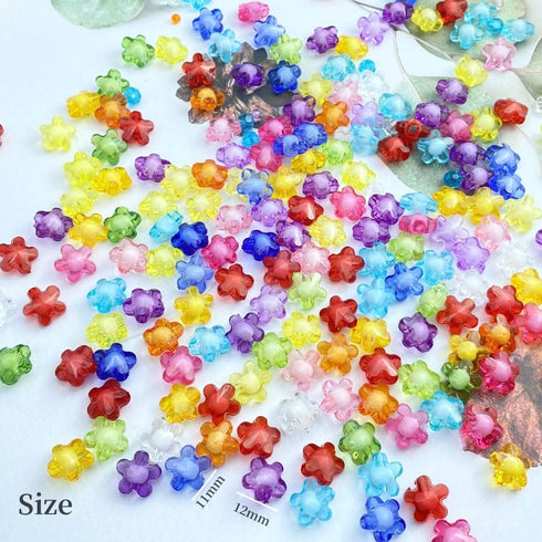 200 Pieces 12mm Acrylic Flower Beads Mix Candy Colors Smooth Spacer Beads Flower Shape Beads for DIY Craft Jewelry Making Bracelets Necklaces Earr...