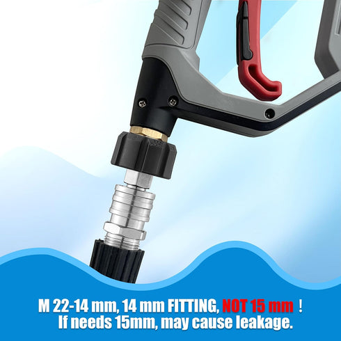RIDGE WASHER Pressure Washer Adapter Set, Stainless Steel, Gun to Wand, M22 to 1/4'' Quick Connect, 4 Pcs...