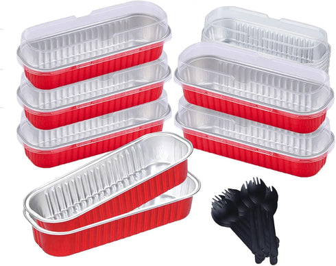 20PCS Rectangle Mini Loaf Pans With Lids,Mini Cake Pans with Lids,Disposable Ramekins Baking Cups Muffin Tins Cupcake Cups For Wedding Birthday Pa...