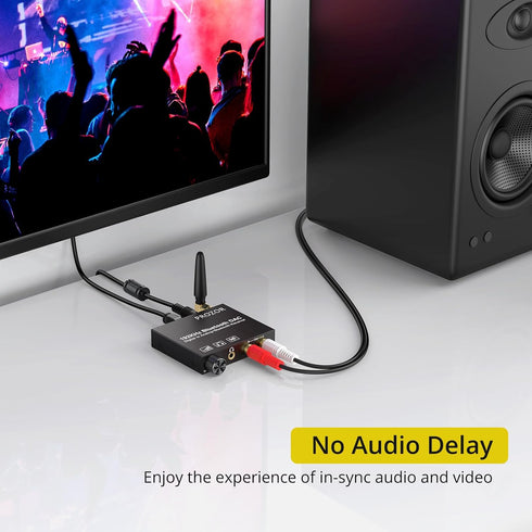 PROZOR 192kHz Digital to Analog Audio Converter with 5.0 Bluetooth Receiver,Optical to RCA Converter with Volume Adjustable, Optical Coaxial Bluet...