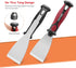 HAUTMEC 2pc Putty Knife Set, 2.5 in Staight and 3 in Offset Scrapers, Heavy Duty Stainless Steel Blade and Hammer End for Removing Wallpaper, Appl...