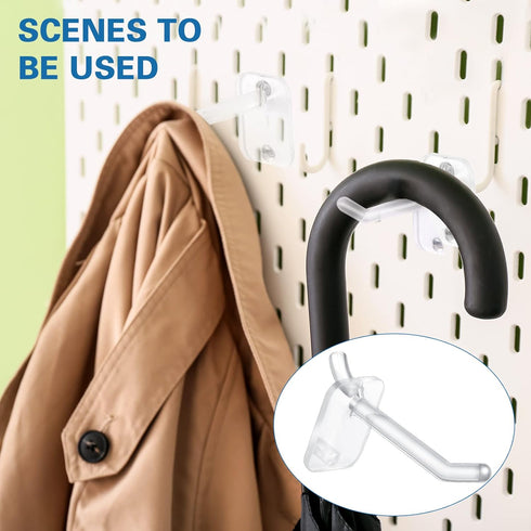 120 Pcs 2.4 Inch Plastic Pegboard Hooks Peg Board Shelving Hooks Pegboard Locking Hooks for Peg Boards Craft, Storage, Garage, Kitchen, Tools and ...