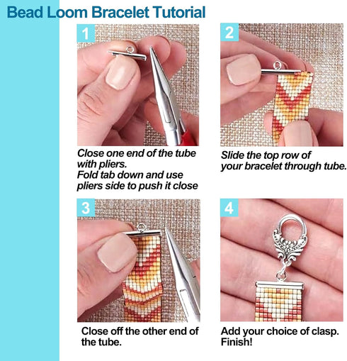 Beadthoven All 6 Size Slide On End Clasps with Extender Chains Jump Rings Lobster Clasps Cord Tube Crimp Ends Findings for Multi-Strand Necklace B...