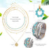 3 Pcs Western Jewelry for Women Bohemian Set, Gold Layered Necklace for Women, Faux Leather Layered Bracelet, Turquoise Beaded Huggie Hoop Earring...