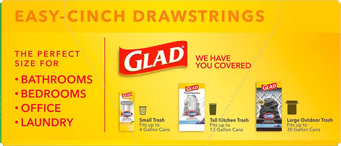 Glad Trash Bags, Medium Drawstring Garbage Bags, 8 Gal, Gain Original Scent with Febreze, 26 Ct (pack of 1), Pack May Vary...