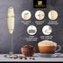 Handheld portable milk frother durable double whisk electric coffee machine, battery operated stainless steel milk mixer with stand, instant foam ...