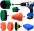 Multipurpose Drill Brush Scrubber Cleaning Set for Car Wheels, Car Seats, Car Carpet Medium Stiff Brushes, Car Wave Polishing Sponge, Wheels Tiles...