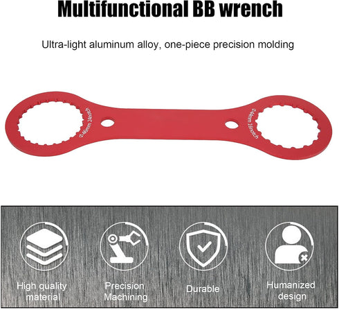 Bottom Bracket Wrench, BB Wrench Bottom Bracket Tool 44mm 46mm 16 24 Notch BB Installation Remover Tool(red)...