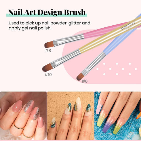 Beetles Gel Nail Brush, 7Pcs Nail Art Brushes, Nail Art Tips Nail Brushes for Nail Art Nail Painting Brush Pen Set for Home and Salon Use Decorati...