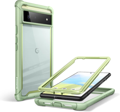 i-Blason Ares Series Designed for Google Pixel 6 Case (2021), Dual Layer Rugged Clear Bumper Case Without Built-in Screen Protector (MintGreen)...