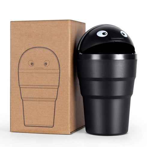 trasgo for Car Cup Holder Trash Can Small Mini Trash Can Car Office Household Trash Can (Black)...
