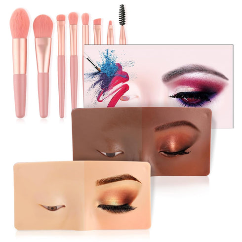 2Pcs Makeup Practice Face, 3D Reusable Silicone Makeup Practice Face Board, Makeup Mannequin Face is Perfect Aid to Practicing Makeup for Beginner...