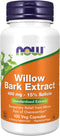 NOW Supplements, White Willow Bark 400 mg with 15% Salicin, Standardized Extract, 100 Veg Capsules...