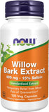 NOW Supplements, White Willow Bark 400 mg with 15% Salicin, Standardized Extract, 100 Veg Capsules...