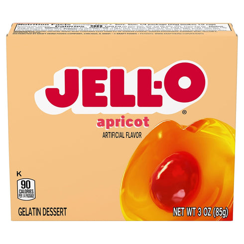 Jell-O Instant Gelatin Dessert Mix, Apricot Flavored Gelatin, No Artificial Sweeteners & No High Fructose Corn Syrup, Fat Free, 3-Ounce Box (Pack ...