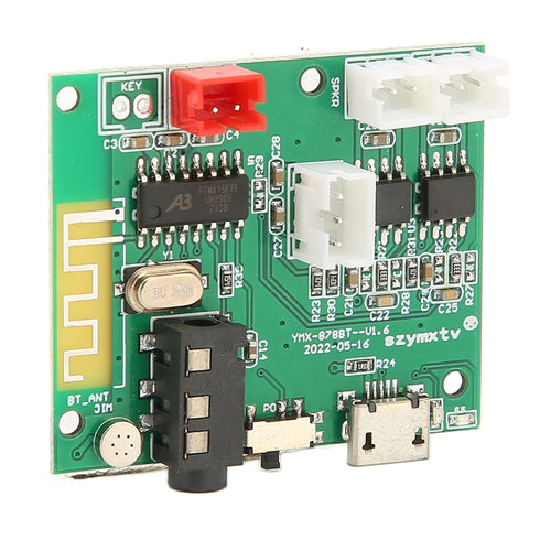 Power Amplifier Board, Stable PCB Bluetooth 5.0 3.5AUX Input 3POUT Output Digital Sound Amplifier Board Module with Power Cable and Sound Cable...