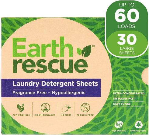 Laundry Detergent Sheets - Up To 60 Loads (30 Sheets) - Unscented, Hypoallergenic, Concentrated Liquidless Dry Laundry Detergent, Ideal For Sensit...
