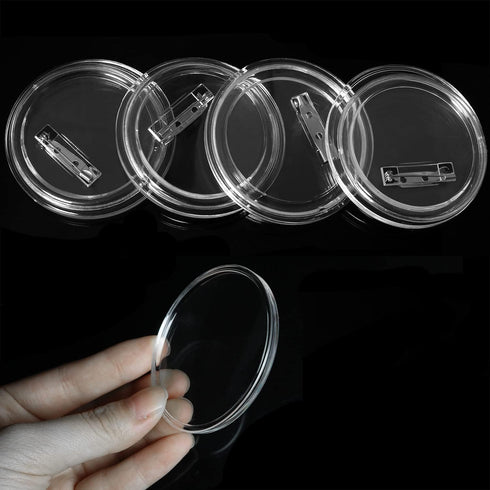 Acrylic Button Pin Badge LUORNG 8 Sets 58mm / 2.28 inch Clear Round Pin Blank Buttons Badges Kit for DIY Crafts and Craft Activities, Acrylic Butt...