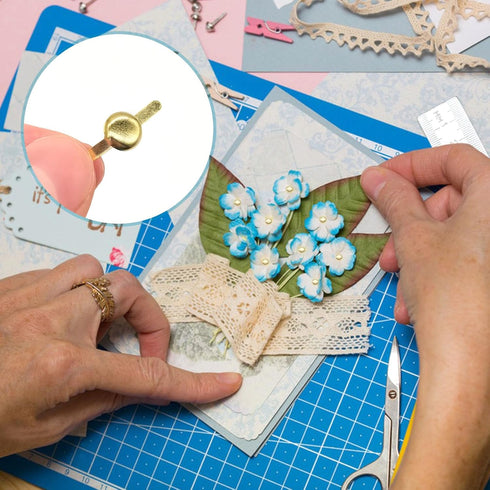 200pcs Gold Split Pins Round Scrapbooking Brads Split Pins Paper Fasteners Brads for Craft Art Crafting School Project Decorative Scrapbooking DIY...