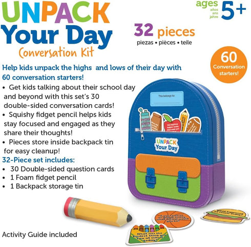 Learning Resources Unpack Your Day Conversation Kit - Social Emotional Learning Games for Kids Ages 5+, Conversation Starters for Kids,Educational...