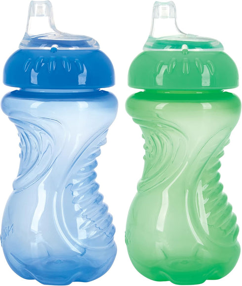 Nuby 2-Pack No-Spill Easy Grip Cup, 10 Ounce, Colors May Vary...