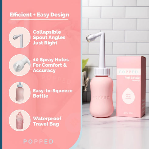 Peri Bottle for Postpartum Care | Portable Bidet | Spray Bottle for Pain Relief, Tears, and Hemorrhoids after Birth | Postpartum Essential (Pink, ...
