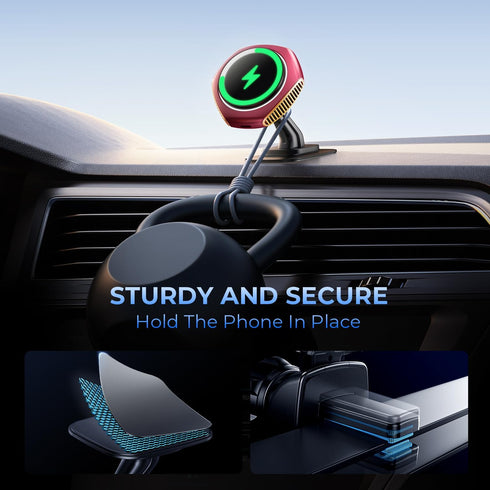 for MagSafe Car Mount Charger, 15W Zinc Alloy Fast Charging Magnetic Wireless Car Charger Phone Holders for Your Car Fits for iPhone 15 Pro Max Pl...
