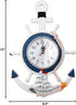 Sea Theme Nautical Anchor Steering Wheel Fishing Net Wall Clock Suit for Hanging Decoration Ornament Shelf Stand Wall Mounted...