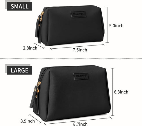 MAANGE Small Makeup Bag for Women Cosmetic Bag with Zipper Travel Makeup Bag of Soft PU Leather Cute Make Up Pouch...