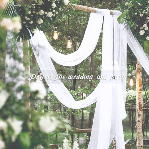 NICETOWN Sheer Canopy Bed Curtains Panels 216 - Home Decoration Sheer Voile Scarf Valance for Wedding (1 Panel, W60 x L216, White)...