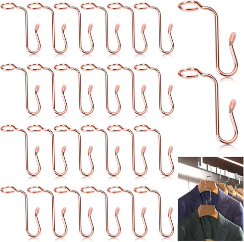 50 Pieces Hanger Connector Hooks Metal Hanger Extender Hooks Stable Clothes Hanger Connector for Different Clothes Hangers, 8.7 mm/0.34 Inch Hole ...