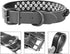 Spiked Studded Dog Collar, Genuine Leather Dog Collar, Adjustable Pet Collars for Medium Large Bulldog Pitbull Mastiff Poodle Boxer (S:27-33cm, Re...