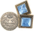 20 pcs Vintage Square Blue Enamel Metal Shank Sewing Buttons for Coats -25mm -1" Diagonal...
